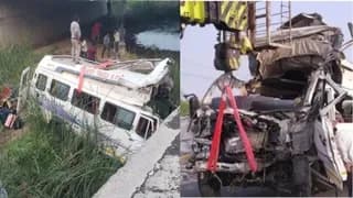 कोटा में दिल्ली-मुंबई एक्सप्रेसवे पर बड़ा हादसा, 15 फीट गहरे नाले में गिरी बस; मध्यप्रदेश के 8 श्रद्धालुओं की मौत