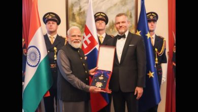 Photo of PM Modi Receives Slovakia’s Highest National Award