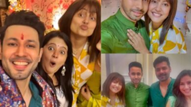 Photo of स्तन कैंसर से जूझ रही अभिनेत्री हिना खान ने लिया बप्पा का आशीर्वाद