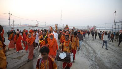 Photo of श्री पंचदशनाम आवाहन अखाड़े का महाकुम्भ नगर में हुआ भव्य प्रवेश