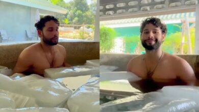 Photo of सिद्धांत चतुर्वेदी ने ‘आइस बाथ’ चैलेंज स्वीकारा, 4 डिग्री तापमान में 7 मिनट तक बैठे रहे स्टार