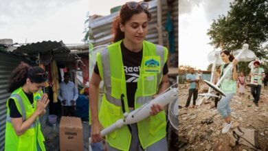 Photo of गर्मी से राहत के लिए तापसी पन्नू ने बांटे पंखे और कूलर