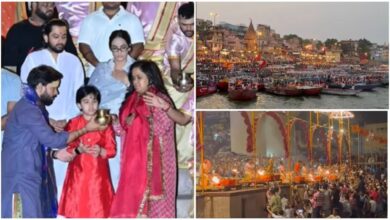 Photo of सलमान खान की बहन अर्पिता खान ने बनारस में की गंगा आरती, बेटे आहिल भी साथ आए नजर