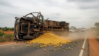 Photo of आंध्र प्रदेश में आमों से लदा ट्रक पलटा, नीचे दबकर 9 मजदूरों की मौत