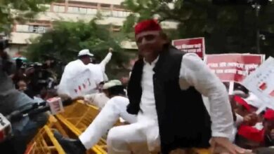 Photo of पुलिस ने रोका तो बैरिकेड के ऊपर से कूद गए अखिलेश यादव, दिल्ली में इंडिया ब्लॉक का प्रदर्शन जारी