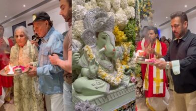 Photo of बप्पा के आने से जगमगा उठा सलमान खान का पूरा परिवार, साथ मिलकर की गणेश आरती
