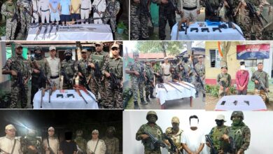 Photo of मणिपुर में 6 उग्रवादी गिरफ्तार, भारी मात्रा में हथियार एवं गोला-बारूद बरामद