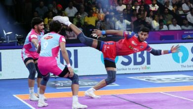 Photo of पीकेएल-12 : जयपुर पिंक पैंथर्स की घरेलू मैदान पर धमाकेदार जीत, यूपी योद्धाज 41-29 से पराजित