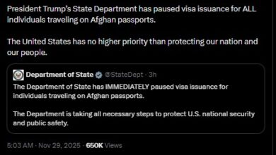 Photo of अमेरिका ने अफगान पासपोर्ट पर यात्रा करने वाले लोगों के लिए वीजा जारी करने पर रोक लगाई