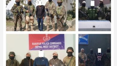 Photo of मणिपुर में हथियार-गोलाबारूद के साथ चार उग्रवादी गिरफ्तार