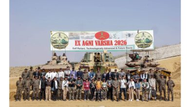 Photo of रेगिस्तानी क्षेत्र में अभ्यास ‘अग्नि वर्षा’ ने समेकित युद्ध क्षमता का प्रदर्शन किया
