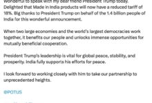 Photo of भारत-अमेरिका रिश्तों को नई गति, टैरिफ में कटौती और सहयोग बढ़ाने पर जोर