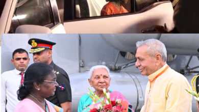 Photo of राष्ट्रपति द्रौपदी तीन दिवसीय प्रवास पर पहुंचीं श्रीकृष्ण की नगरी, इस्कॉन-प्रेम मंदिर में किए दर्शन