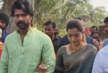 Photo of शादी के बाद पूजा-पाठ में जुटे रश्मिका और विजय, रिसेप्शन पार्टी 4 मार्च को