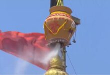 Photo of सोमनाथ मंदिर के 90 मीटर ऊंचे शिखर पर पहली बार हुआ कुंभाभिषेक