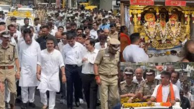 Photo of अहमदाबाद में भगवान जगन्नाथ की 149वीं रथयात्रा का भव्य शुभारंभ: गृह मंत्री अमित शाह ने की ‘मंगला आरती’, उमड़ा आस्था का ऐतिहासिक जनसैलाब